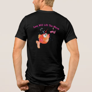 T-Shirt mit auffälligem Text Lustiger Fisch und Wu Tri-Blend Shirt