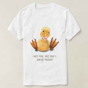 T-Shirt mit auffälligem Text und gelber Ente