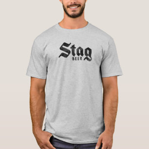 T-Shirt mit bedrucktem Retro-Logo "Stag Beer" und 