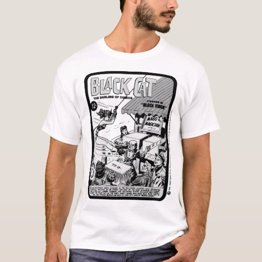T-Shirt mit Black Cat-Comic aus den 1940ern (Vorderseite)
