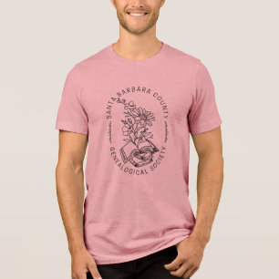 T-Shirt mit Büchern und Blumen Tri-Blend Shirt
