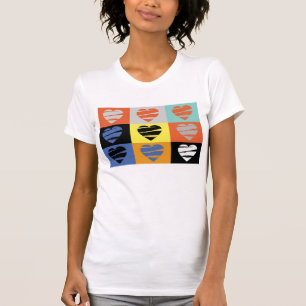 T - Shirt mit bunten Herzen