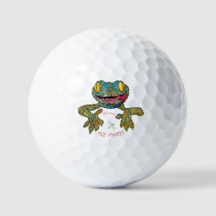 T Shirt mit Cartoon-Eidechse Golfball