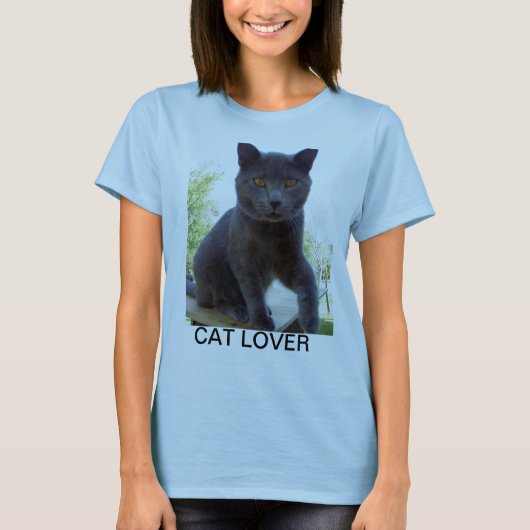 T - Shirt mit CAT-LIEBHABER auf der Front (Vorderseite)