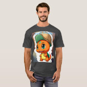 T - Shirt mit Charmander im Chibi-Stil mit leuchte (Vorne ganz)