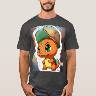 T - Shirt mit Charmander im Chibi-Stil mit leuchte
