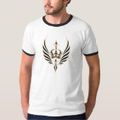 T-Shirt mit Crown Wing-Emblem und Ringer-Design (Vorderseite)