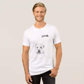 T-Shirt mit Dash dem Hund Tri-Blend Shirt (Vorderseite voll)