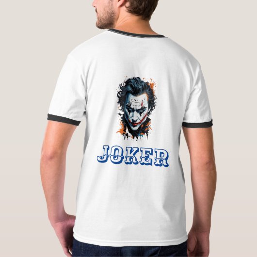 T - Shirt mit dem Bild von einem Whimsical-Joker a (Schwarz voll)