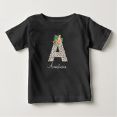 T-Shirt mit dem Buchstaben A Leopard (Vorderseite)
