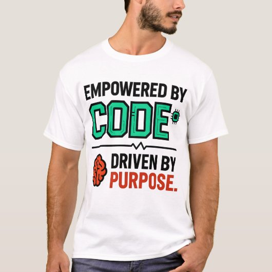 T-Shirt mit dem Motto 'Code With Purpose' (Vorderseite)