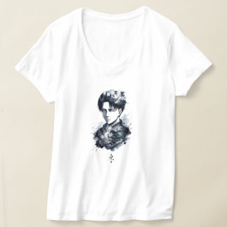 T-Shirt mit dem Porträt eines Soldaten in blauer T