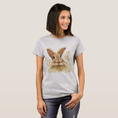T - Shirt mit dem Print Happy Bunny in Golden Tone (Vorne ganz)