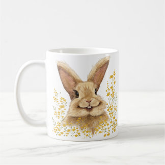 T - Shirt mit dem Print Happy Bunny in Golden Tone Kaffeetasse