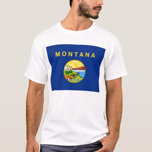 T Shirt mit der Fahne Montana Staat USA (Vorderseite)