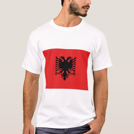 T Shirt mit der Flagge Albaniens (Vorderseite)