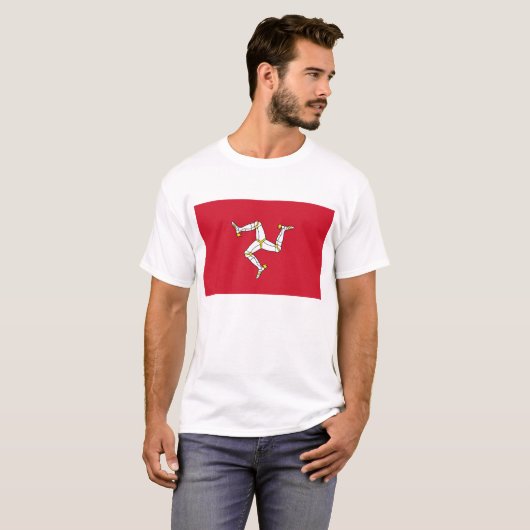 T Shirt mit der Flagge der Insel Man (Vorne ganz)