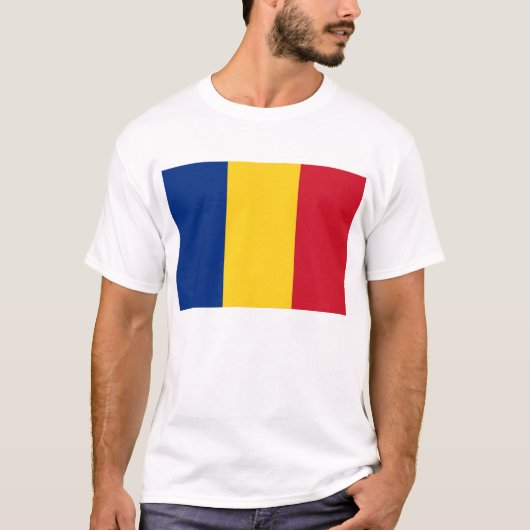 T Shirt mit der Flagge Rumäniens (Vorderseite)