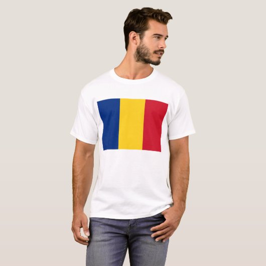 T Shirt mit der Flagge Rumäniens (Vorne ganz)