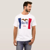 T Shirt mit der Flagge von Iowa Staat USA (Vorne ganz)