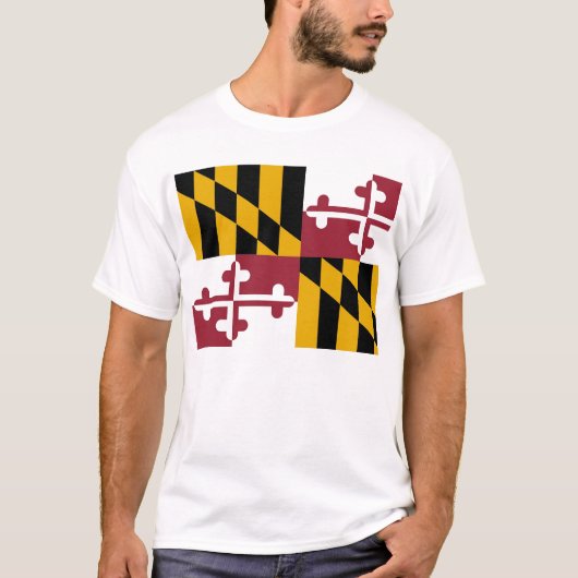 T Shirt mit der Flagge von Maryland Staat USA (Vorderseite)