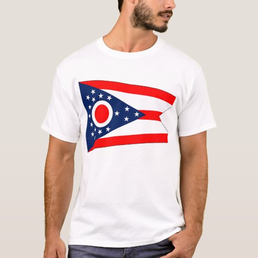T Shirt mit der Flagge von Ohio Staat USA (Vorderseite)