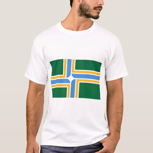 T Shirt mit der Flagge von Portland, Oregon (Vorderseite)