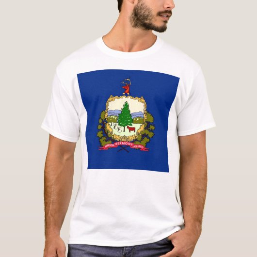 T Shirt mit der Flagge von Vermont Staat USA (Vorderseite)