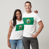 T Shirt mit der Flagge von Washington Staat USA (Unisex)
