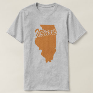 T-Shirt mit der Form des Bundesstaates Illinois