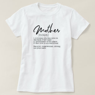 T-Shirt mit der Wörterbuch-Definition von Mutter -