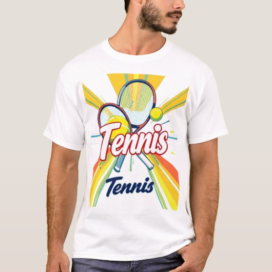 T - Shirt mit Design-Tennisschläger (Vorderseite)