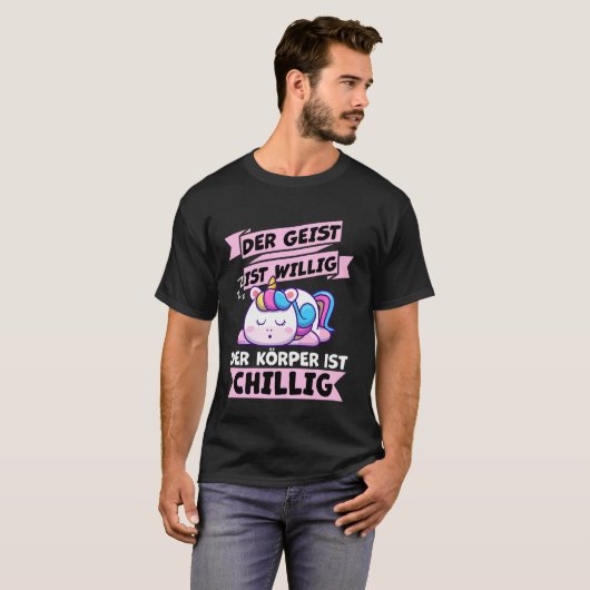 T - Shirt mit deutschem Text Der Geist ist Willig (Vorne ganz)