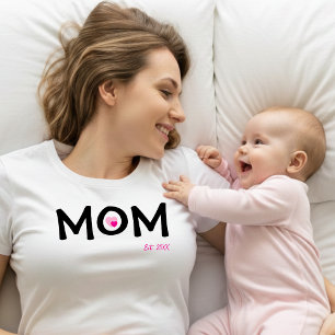 T-Shirt mit doppeltem, verschachteltem rosa Herz -