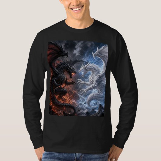 T-Shirt mit Drachen-Design und langen Ärmeln (Vorderseite)