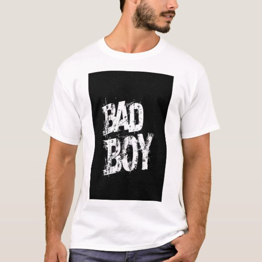 T-SHIRT MIT DRUCK DES TEXTES BAD BOY (Vorderseite)