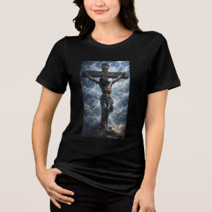 T-Shirt mit einem bewegenden Kunstwerk von Jesus C Tri-Blend Shirt