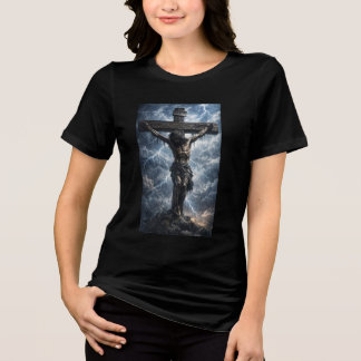 T-Shirt mit einem bewegenden Kunstwerk von Jesus C Tri-Blend Shirt