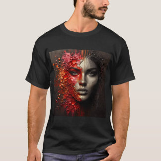 T - Shirt mit einem Kunstausdruck -43