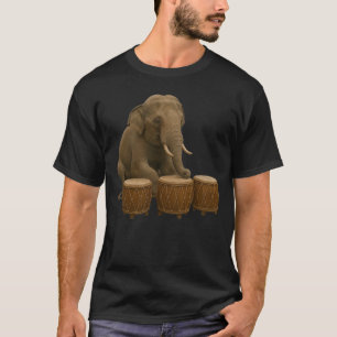 T - Shirt mit einem trommelnden Elefantendesign