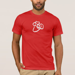 T-Shirt mit einer gezeichneten Rose