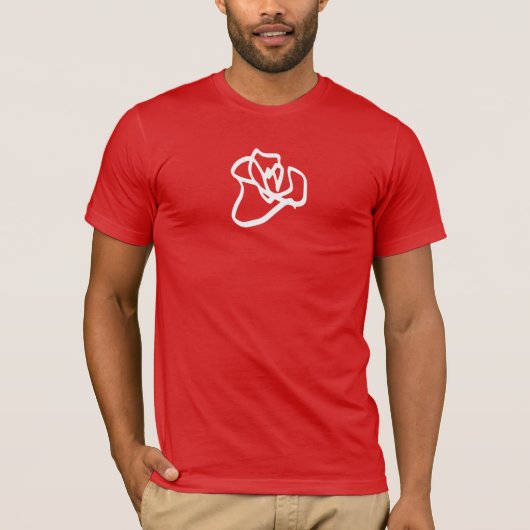 T-Shirt mit einer gezeichneten Rose (Vorderseite)