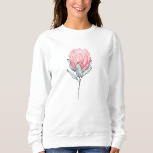 T - Shirt mit einer zarten Blume in Pastellfarben.