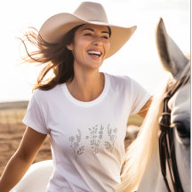 T - Shirt mit einfachem Wildblume Motiv