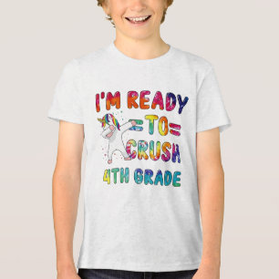 T-Shirt mit Einhorn für die 4. Klasse zum neuen Sc Tri-Blend Shirt