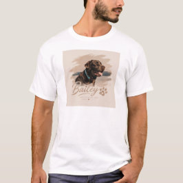 T-Shirt mit eleganter Typografie, Namen und Foto I