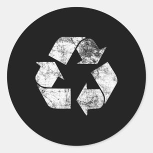 T-Shirt mit Erde-Tag-Logo zum Recyceln Vintage Rec Runder Aufkleber