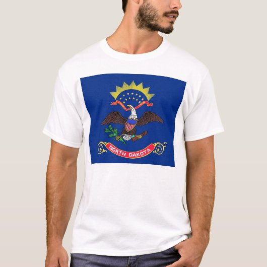 T Shirt mit Fahne Nord-Dakota Staat USA (Vorderseite)