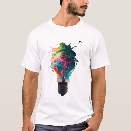 T - Shirt mit farbenfrohen Bulb-Design (Vorderseite)