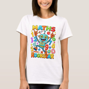 T-Shirt mit farbenfrohen Mathe-Zahlen zum Zahlenta